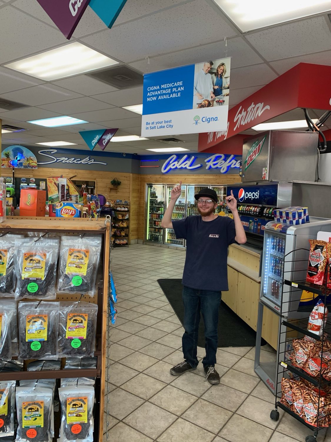 Ceiling poster, convenience store